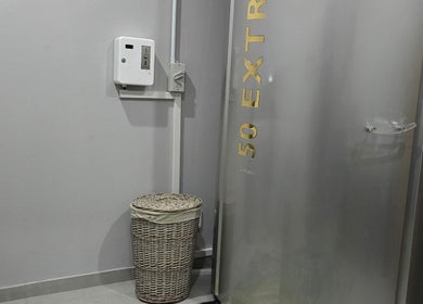 Modern tanning booth at The Glam Factor Beauty & TanCan, Krugersdorp, Gauteng, ZA.