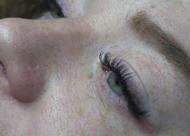 Close-up of enhanced eyelashes at The Glam Factor_Beauty & Tan Can, Krugersdorp, Gauteng, ZA.