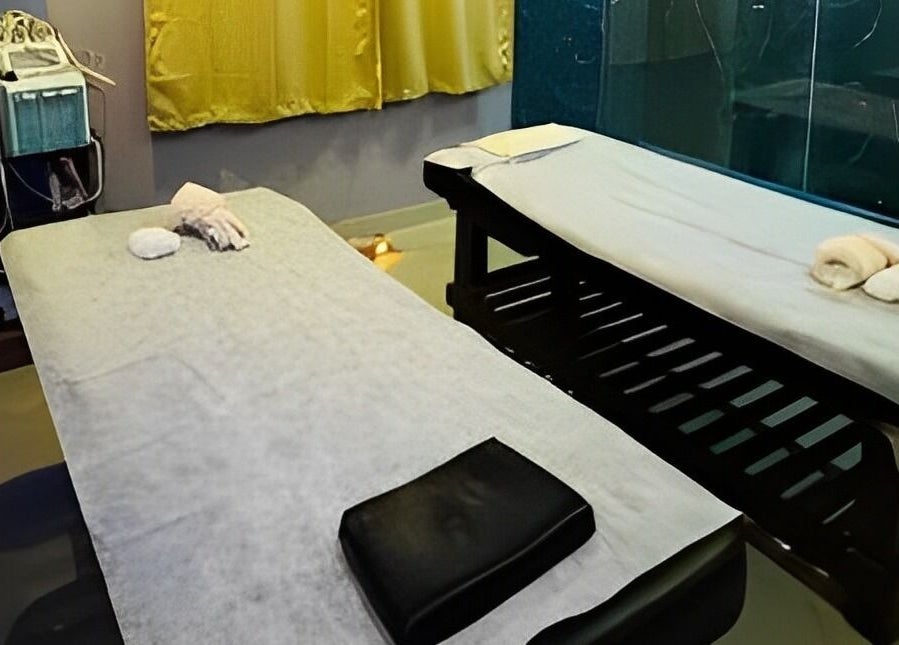 Relaxing massage beds at Ajna Spa in Bengaluru, Karnataka, IN, offering tranquility and rejuvenation.