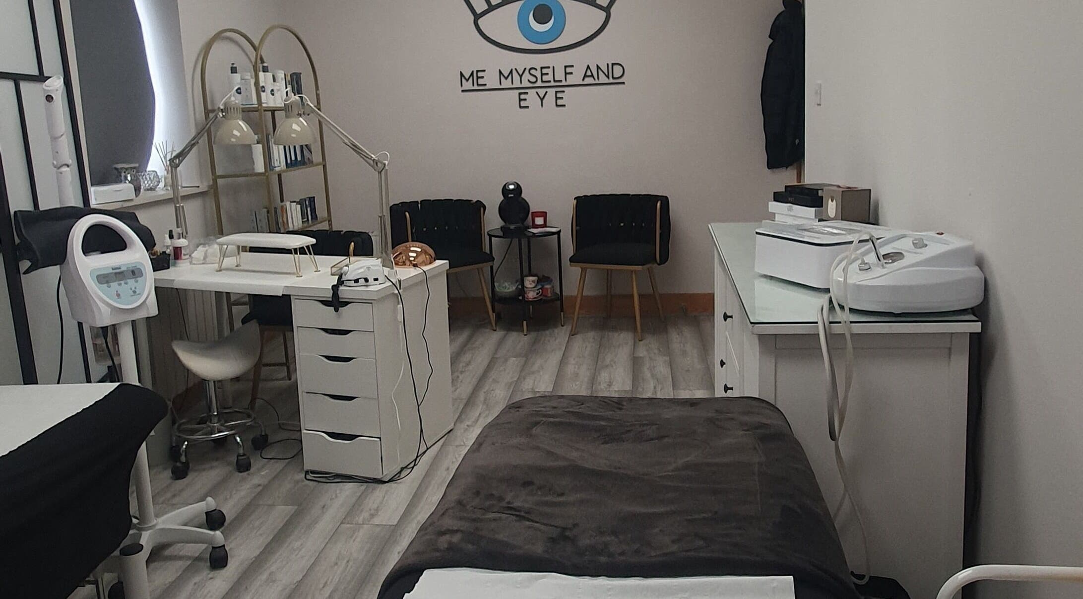 Interior of Me Myself And Eye spa room in Dublin, County Dublin, IE with beauty treatment setup.