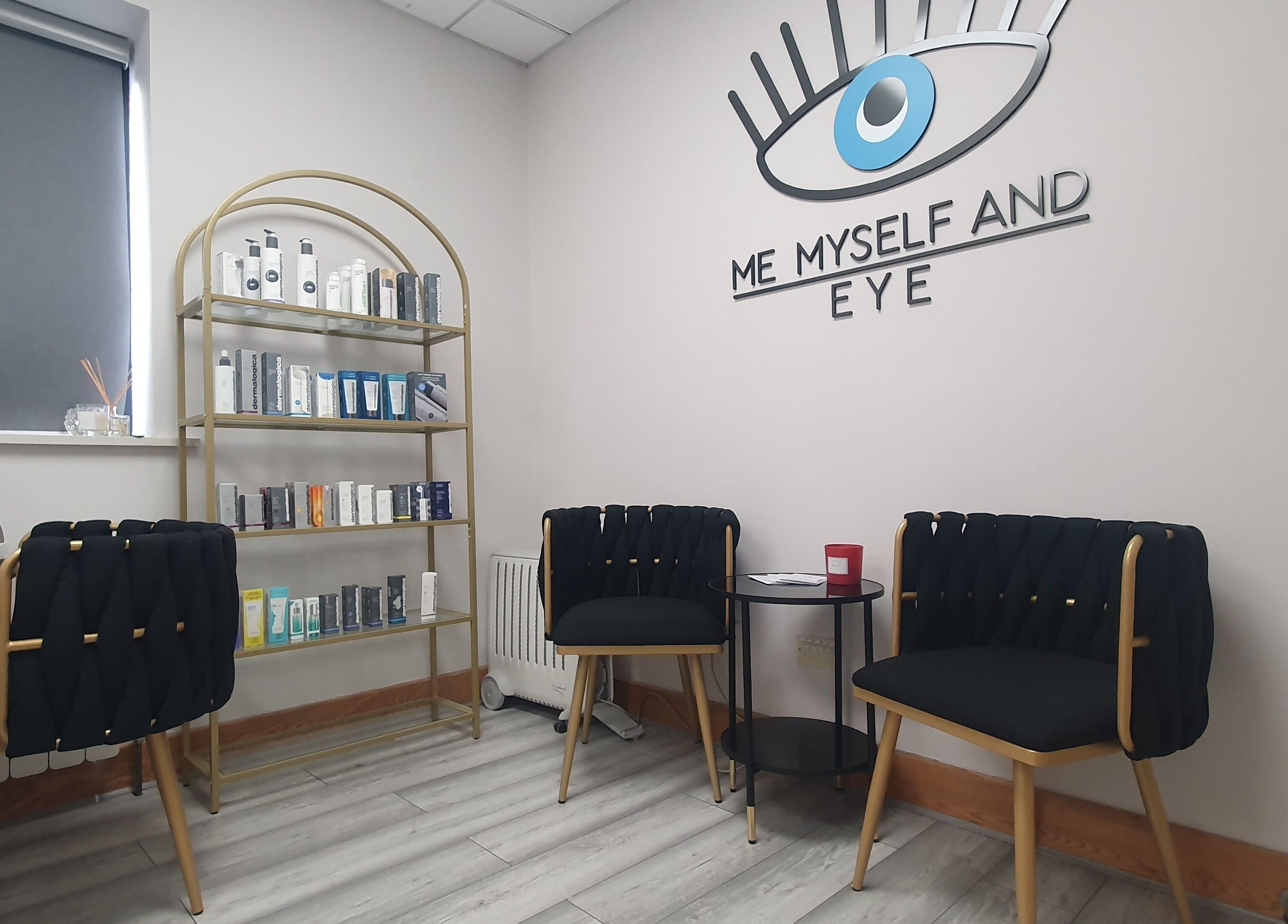 Stylish corner at Me Myself And Eye, Dublin, County Dublin, IE showcasing chic seating and product display.