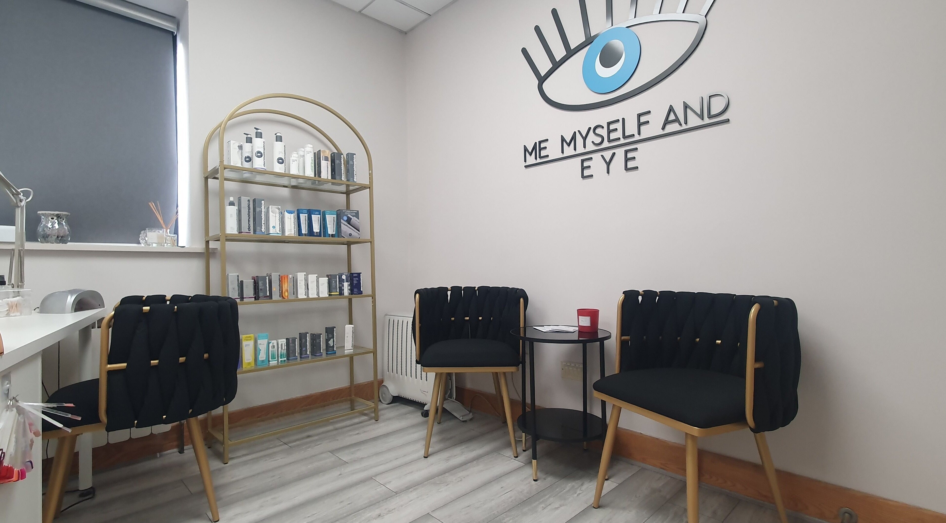 Stylish corner at Me Myself And Eye, Dublin, County Dublin, IE showcasing chic seating and product display.