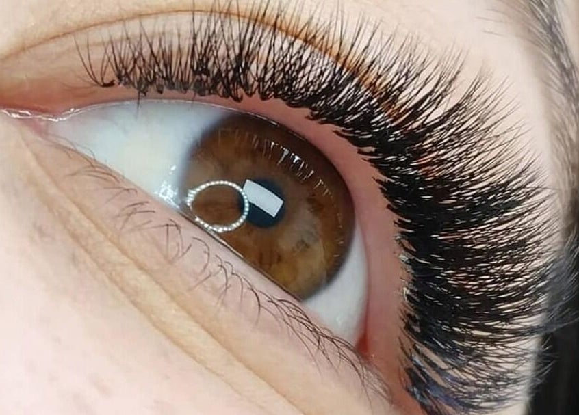 Close-up of voluminous eyelashes at Me Myself And Eye, Dublin, County Dublin, IE.