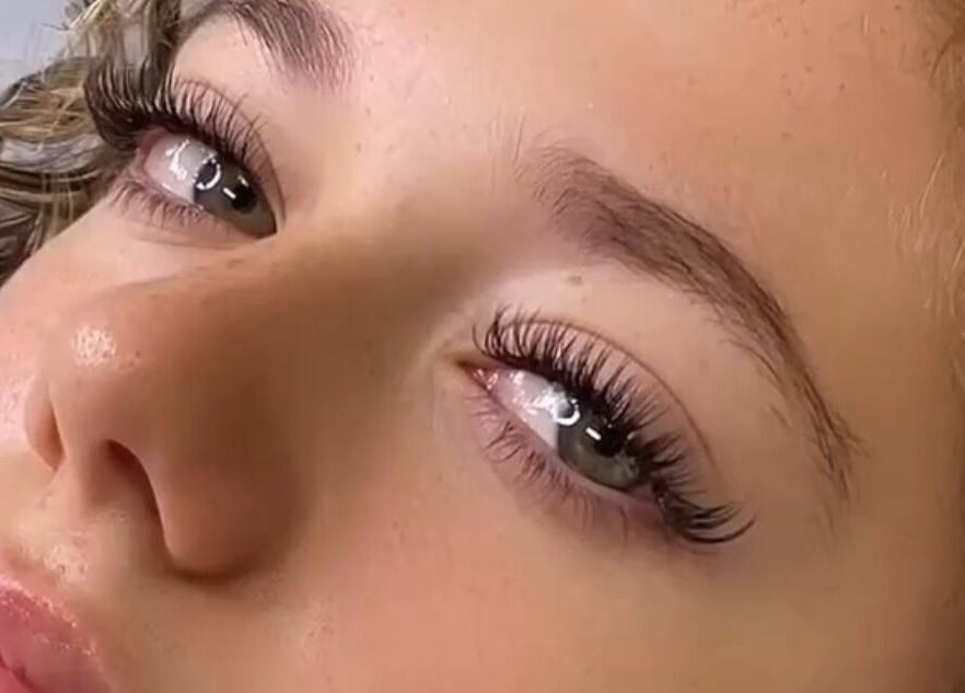 Close-up of elegantly styled lashes at Beauty Glow Eyelash in Bentleigh East, Victoria, AU.