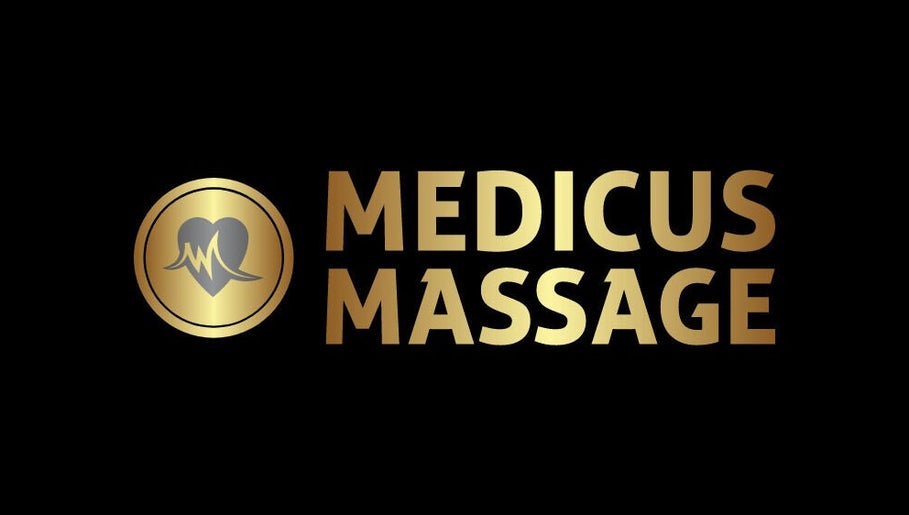 Logo of Medicus Massage in Bondi Junction, New South Wales, AU, featuring gold text on black background.