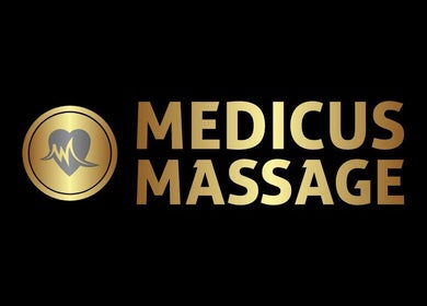 Medicus Massage logo in gold at Bondi Junction, New South Wales, AU, symbolizing wellness.