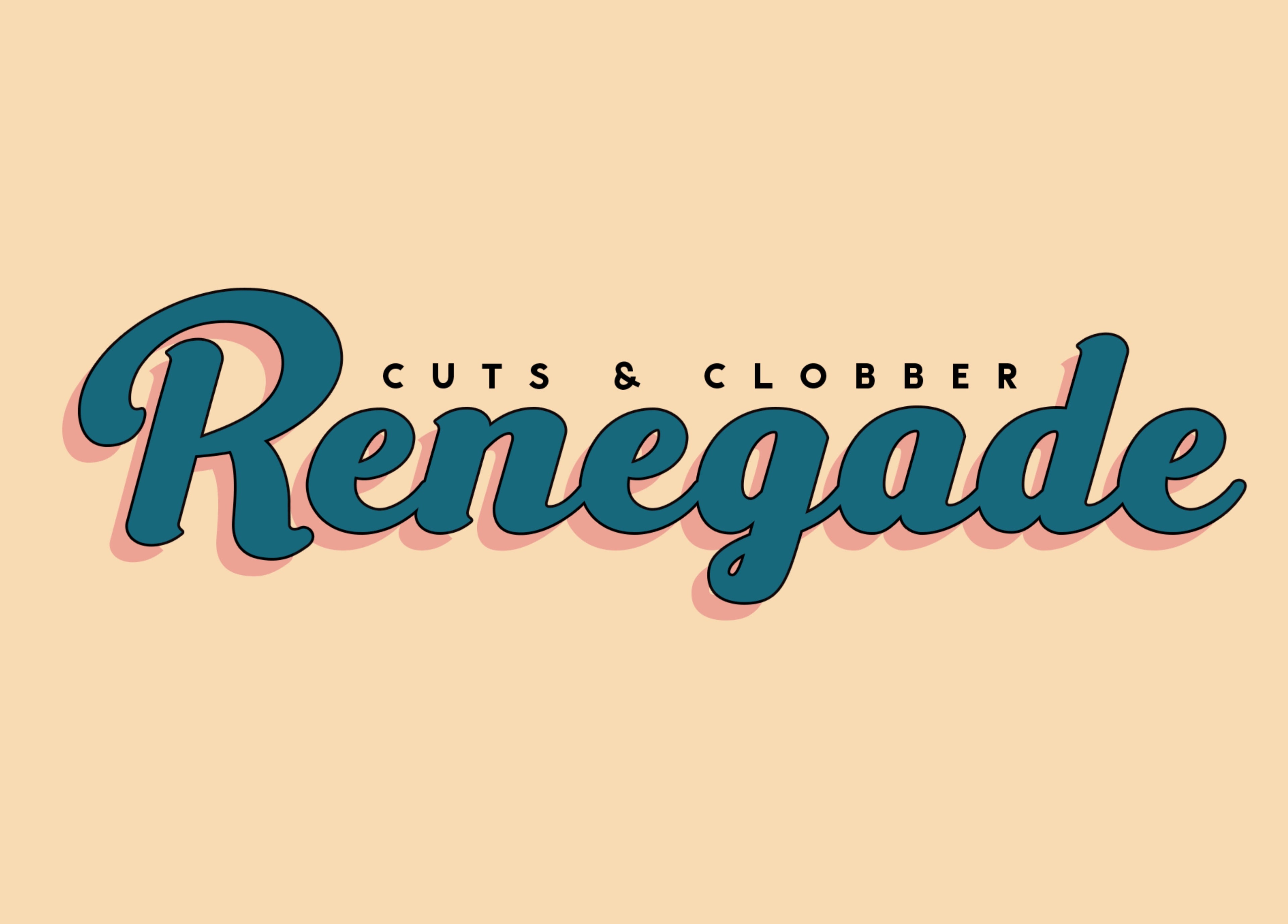 Renegade: Cuts and Clobber logo highlighting beauty services in Douglas, Douglas, IM.
