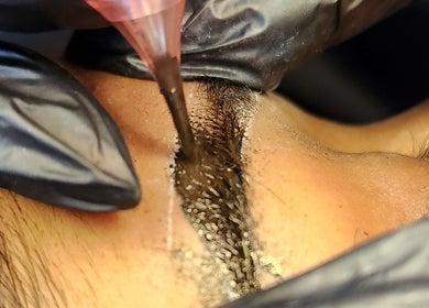 Close-up of permanent makeup application at Mirror Mirror Permanent Makeup and Beauty in Durban, Kwazulu-natal, ZA.