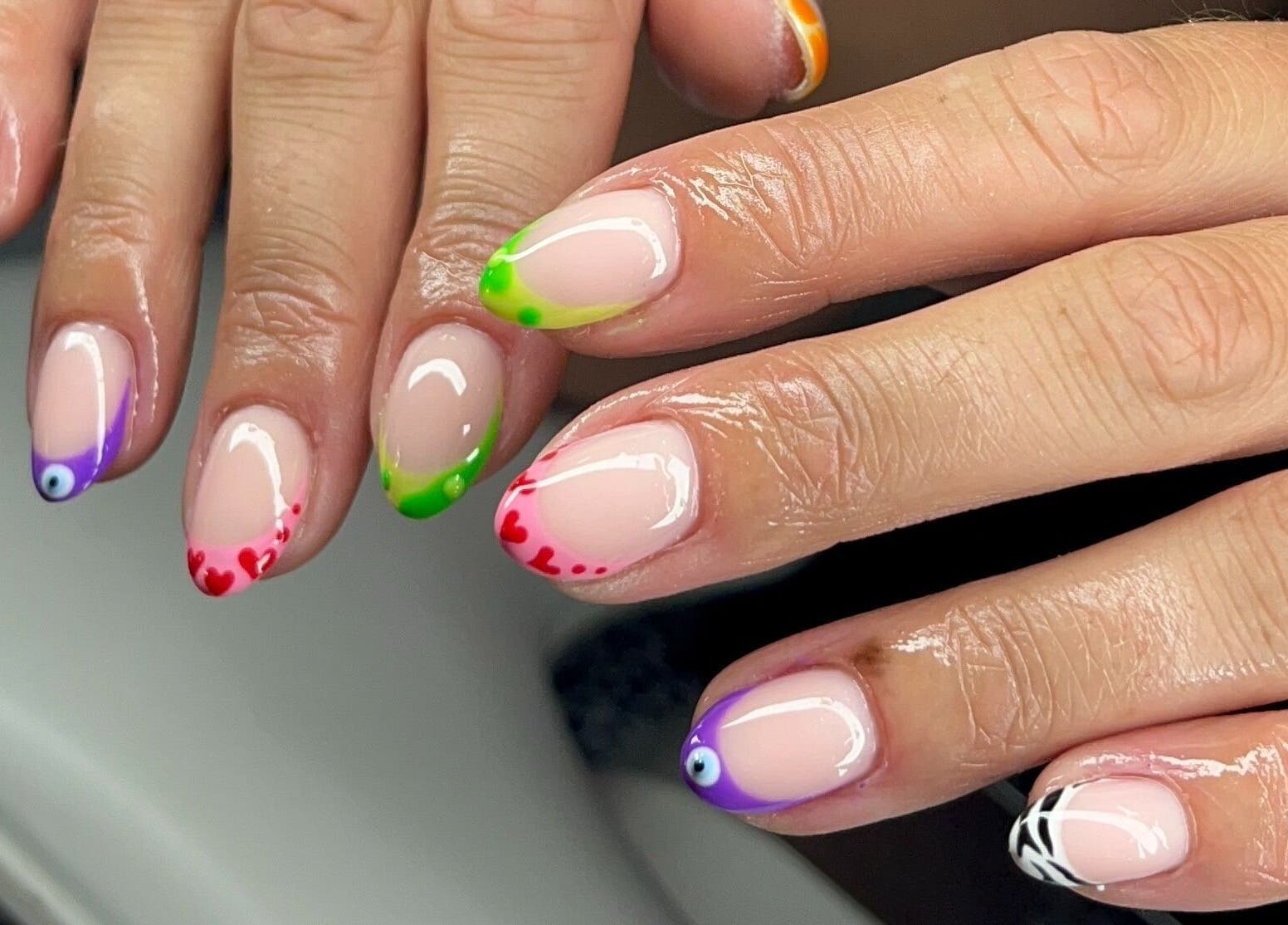 Vibrant nail art design at Josie Leah’s Beauty, Montriond, Auvergne-rhône-alpes, FR.