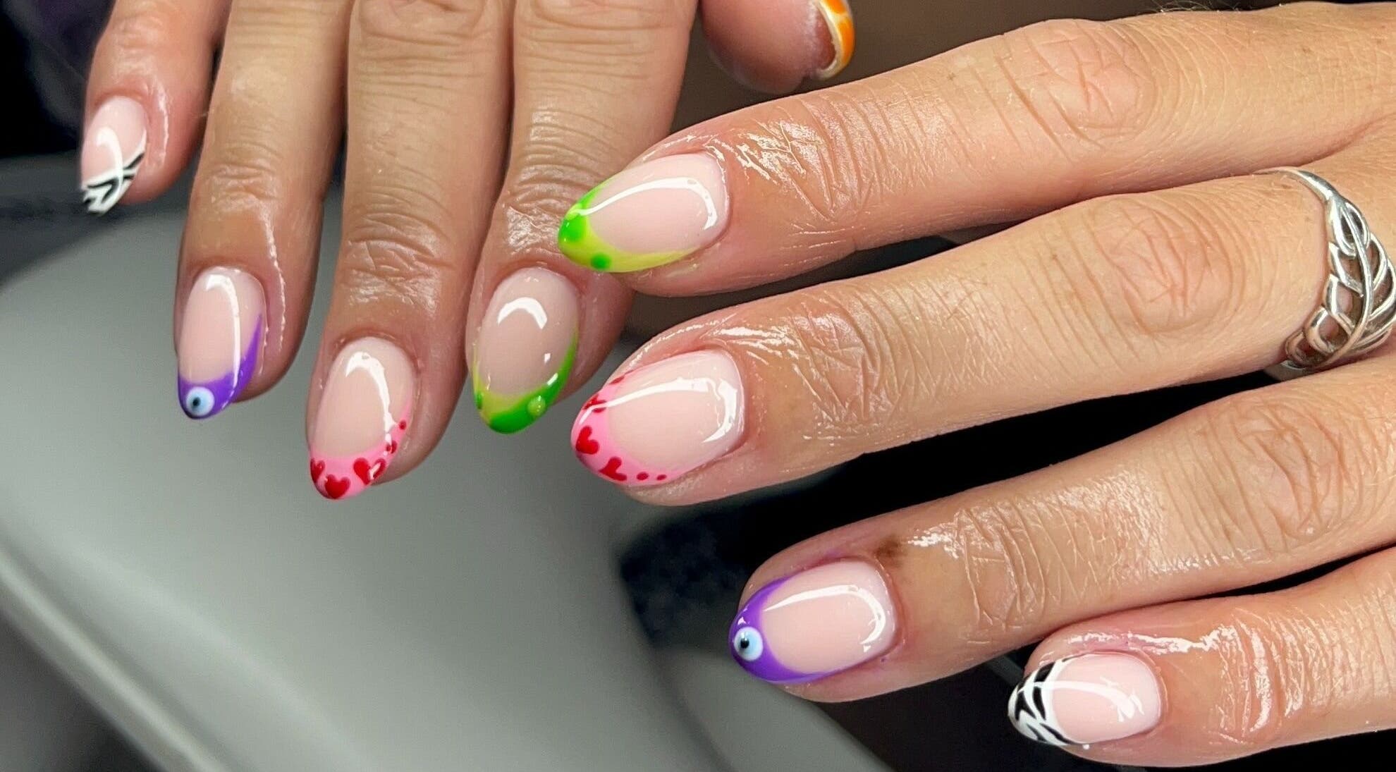 Vibrant nail art design at Josie Leah’s Beauty, Montriond, Auvergne-rhône-alpes, FR.