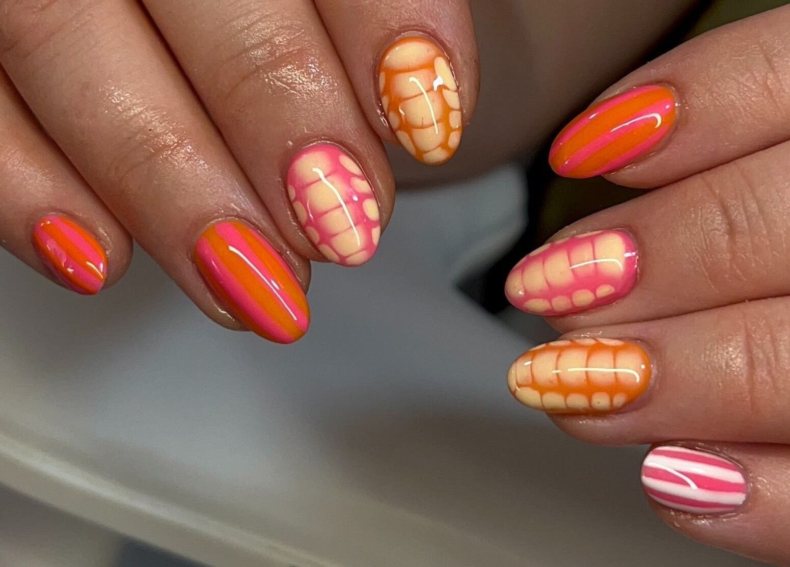 Vibrant nail art at Josie Leah’s Beauty, Montriond, Auvergne-rhône-alpes, FR showcasing colorful designs.