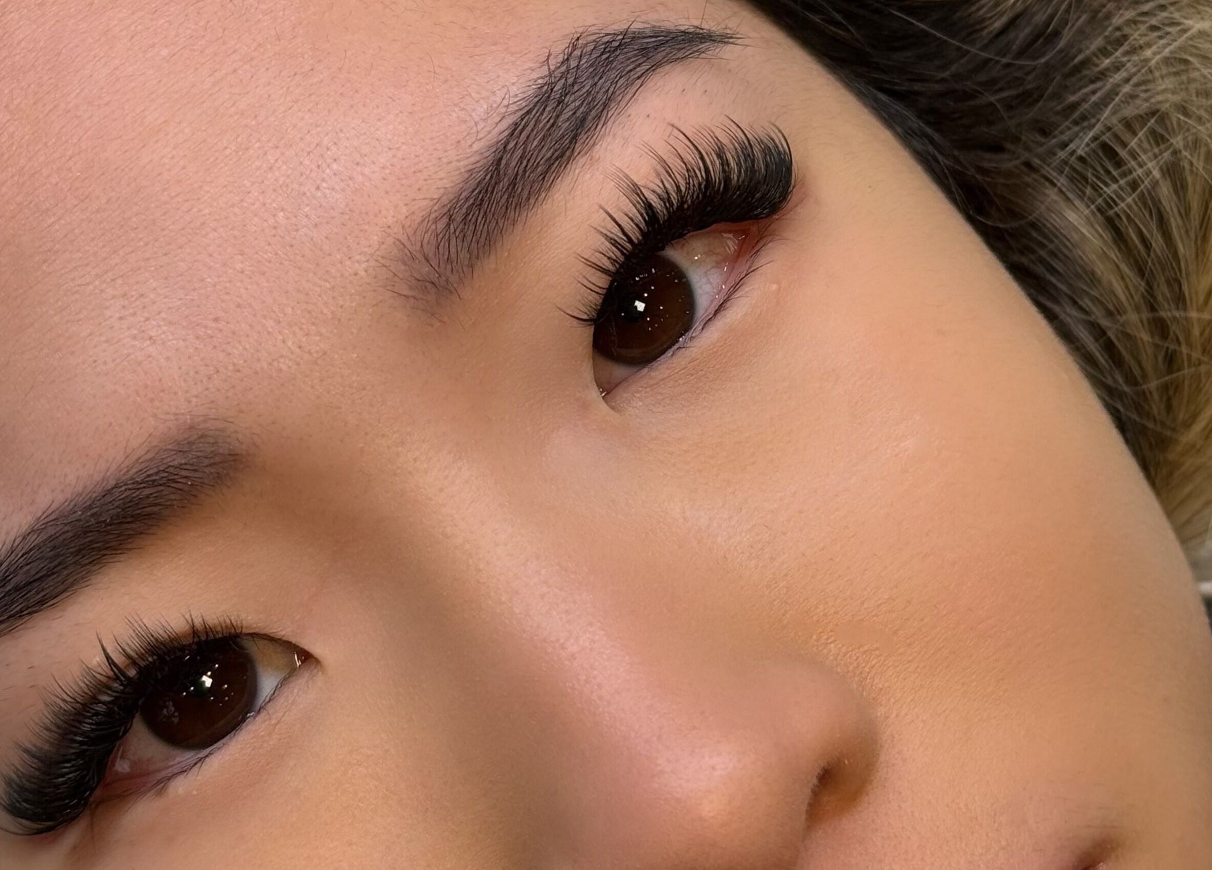 Close-up of eyelash extension at London Lash Lounge Ealing, London, England, GB.