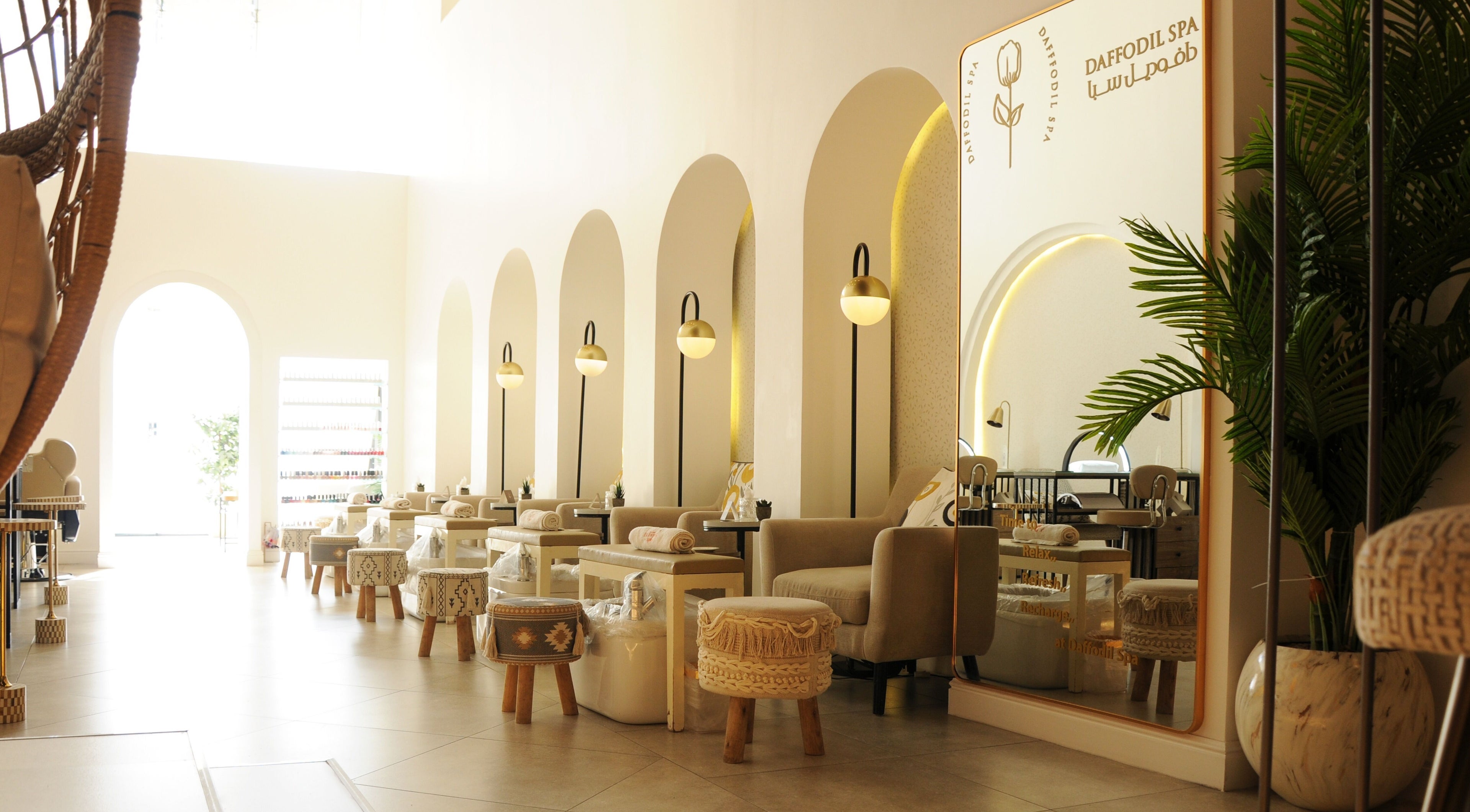 Luxurious interior of Daffodil SPA | دافوديل سبا in الرياض, منطقة الرياض, SA featuring chic decor and plush seating.