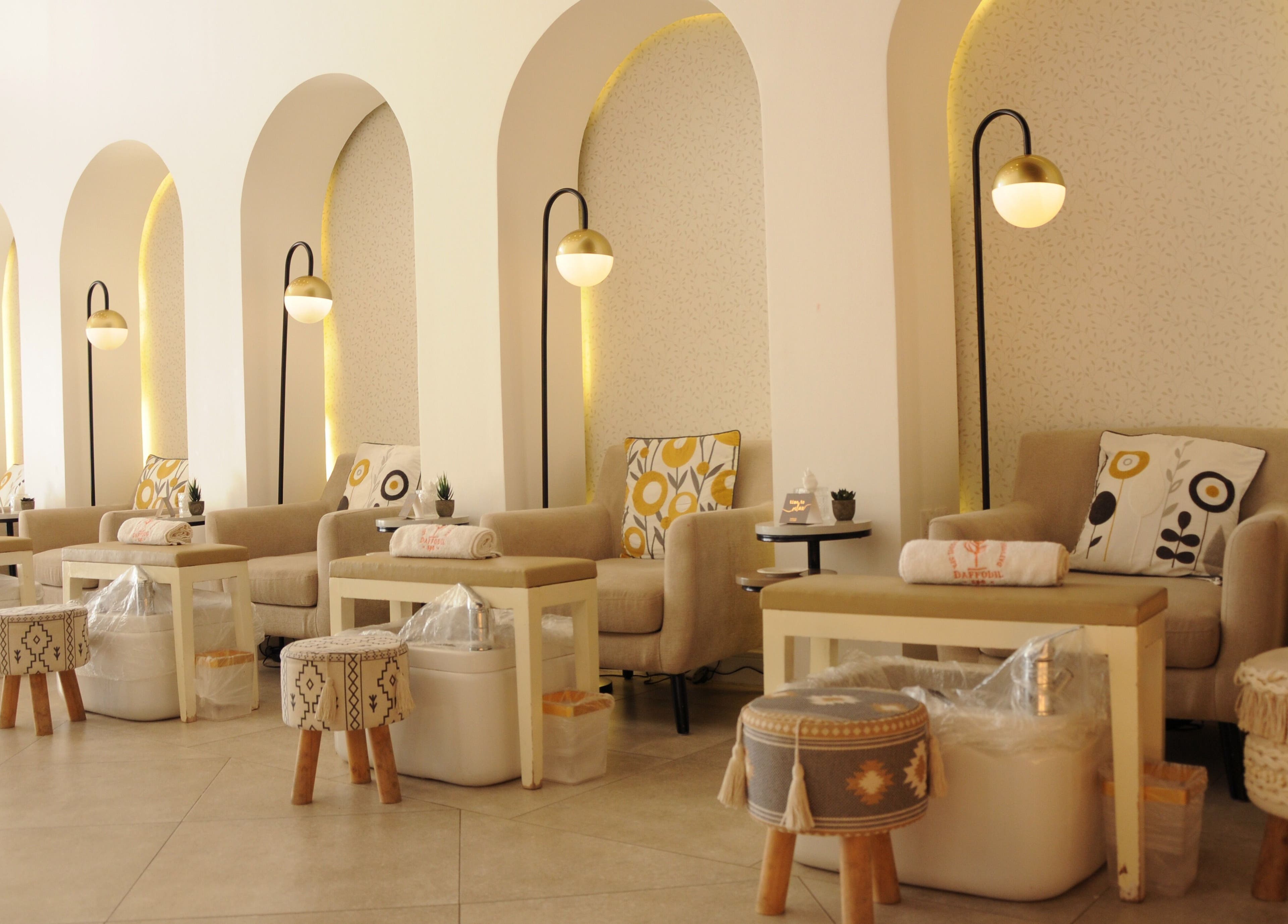 Chic seating area at Daffodil SPA | دافوديل سبا, الرياض, منطقة الرياض, SA, showcasing comfort and style.