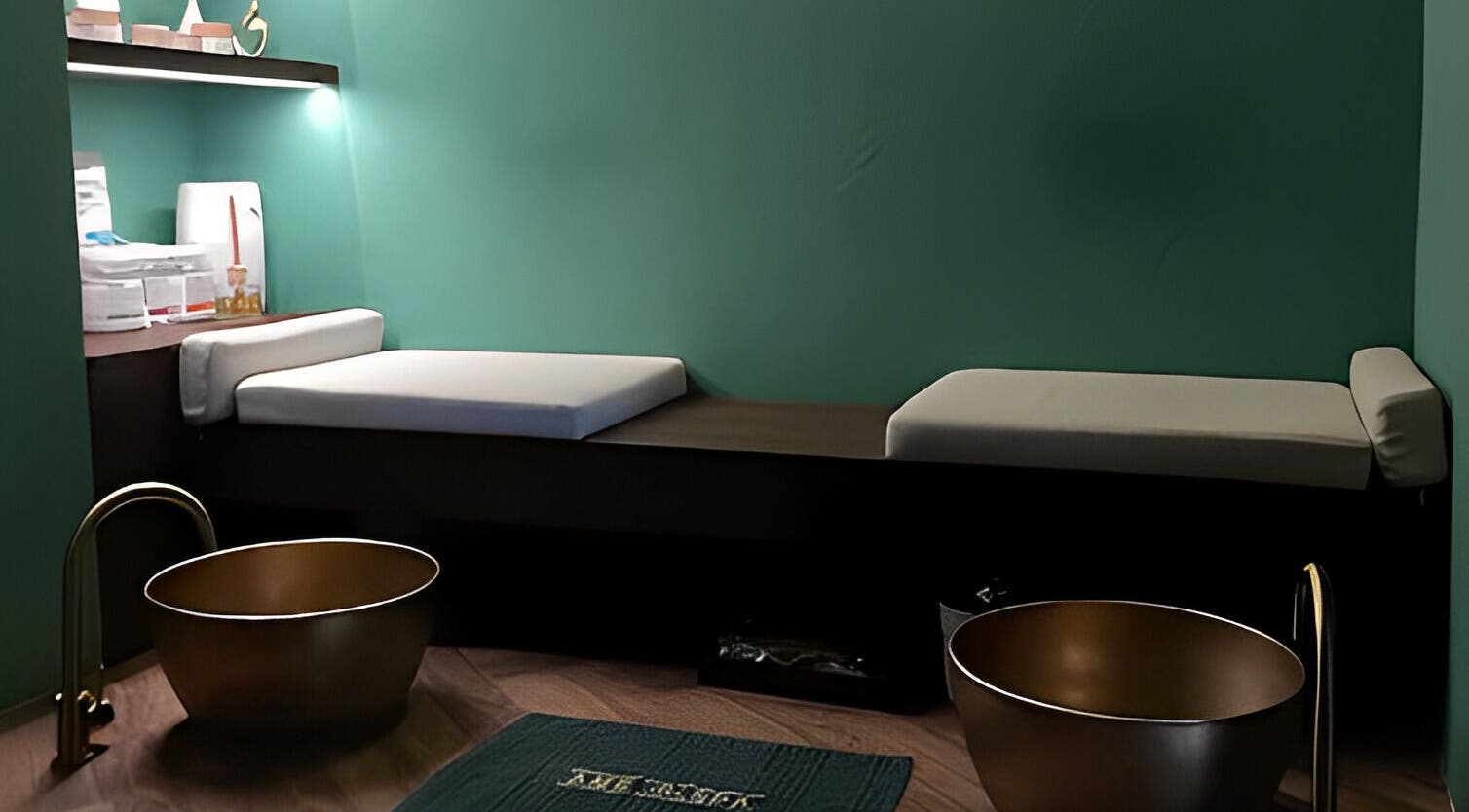 Tranquil treatment room at Ame Spa Thamrin in Daerah Khusus Ibukota Jakarta featuring cozy beds and warm decor.
