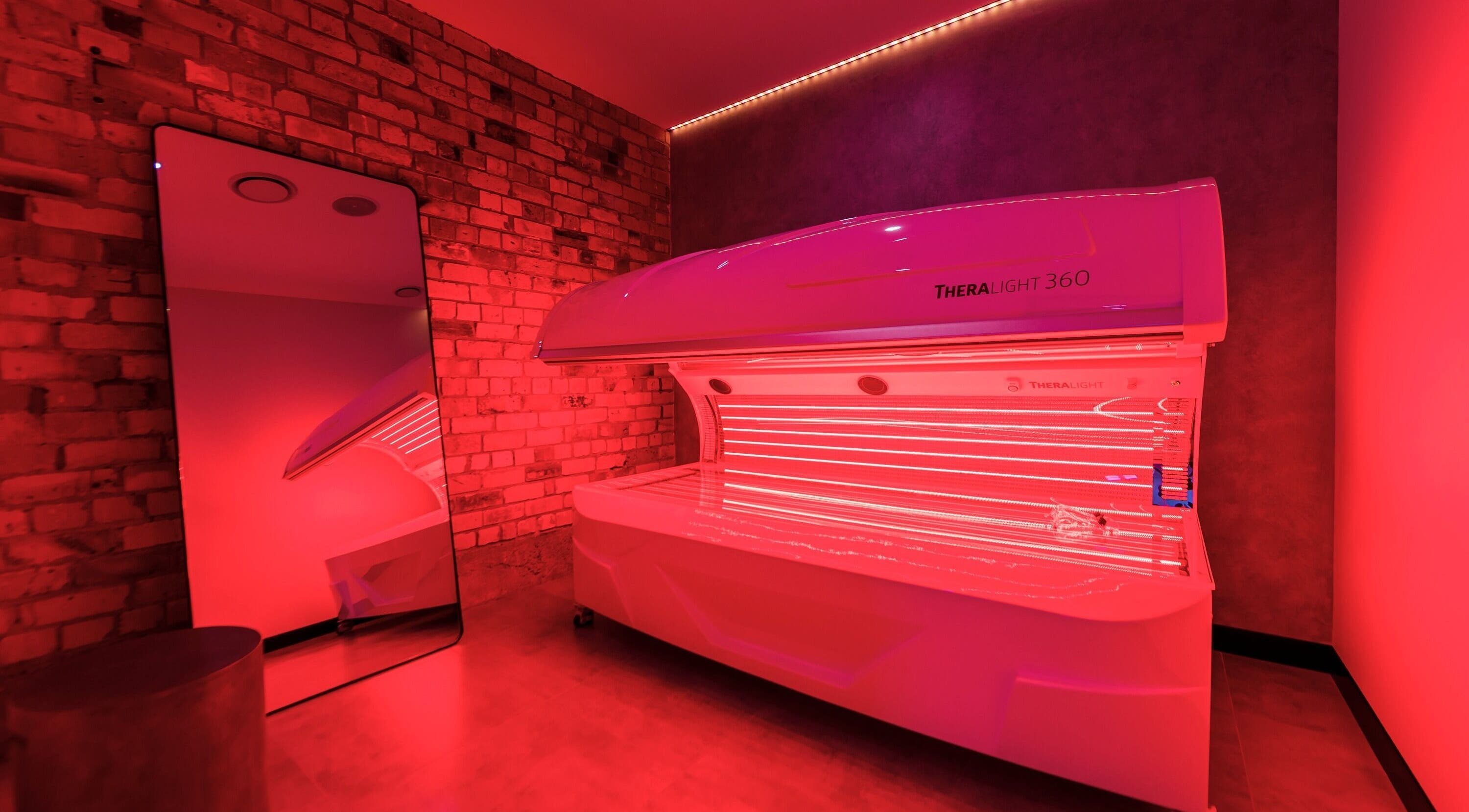 Red light therapy room at Chill Wellness in Auckland, Auckland, NZ boasting modern equipment and ambiance.