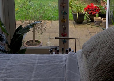 Relaxing view from The Lavender by Leia in Colchester, England. Cozy bed with garden views.