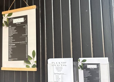 Danie Beauty pricing board and leaf decoration, Hillsborough, England, GB.