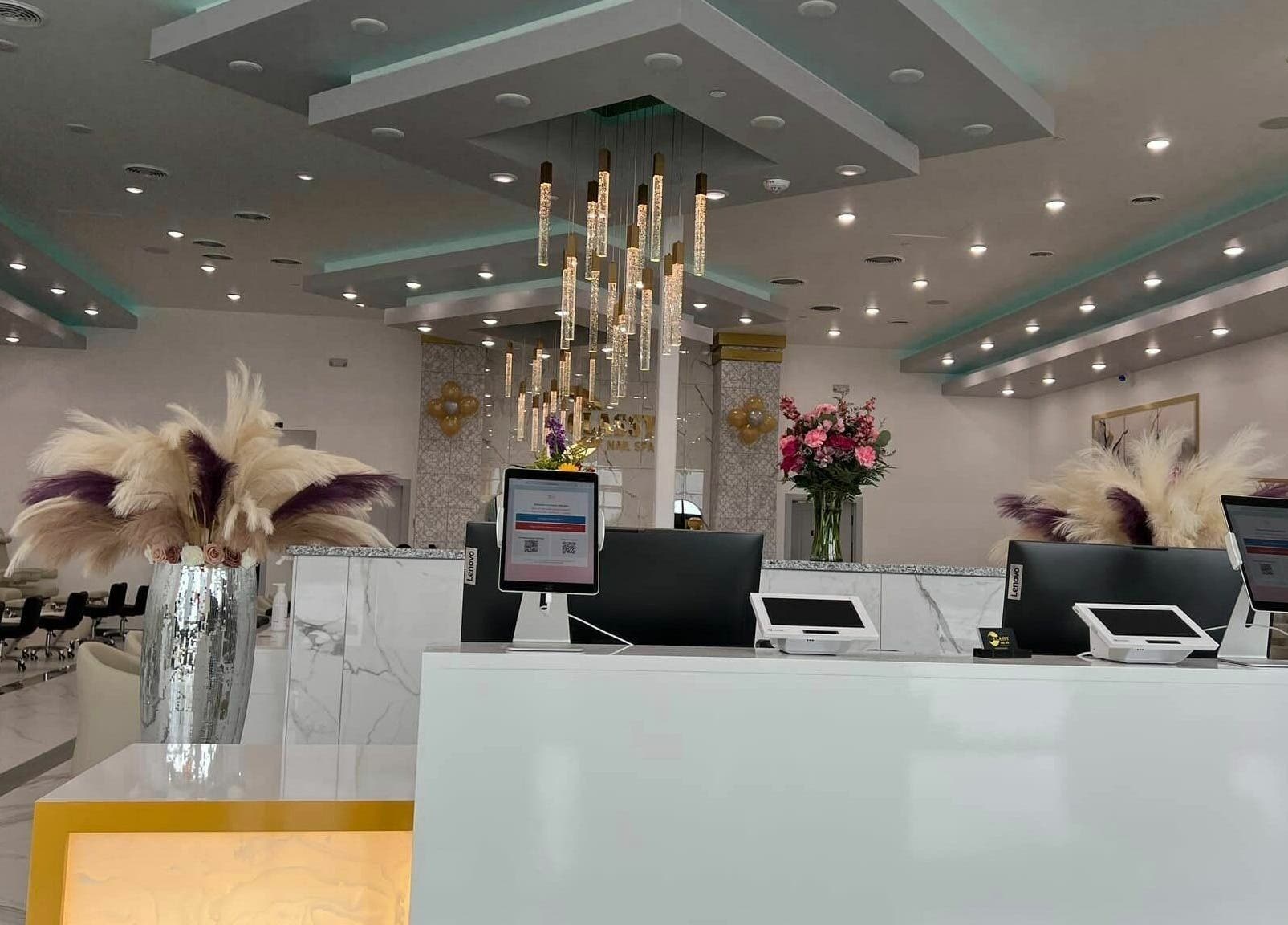 Chic interior of Classy Nail Spa Urbandale, featuring modern decor in Urbandale, Iowa, US.