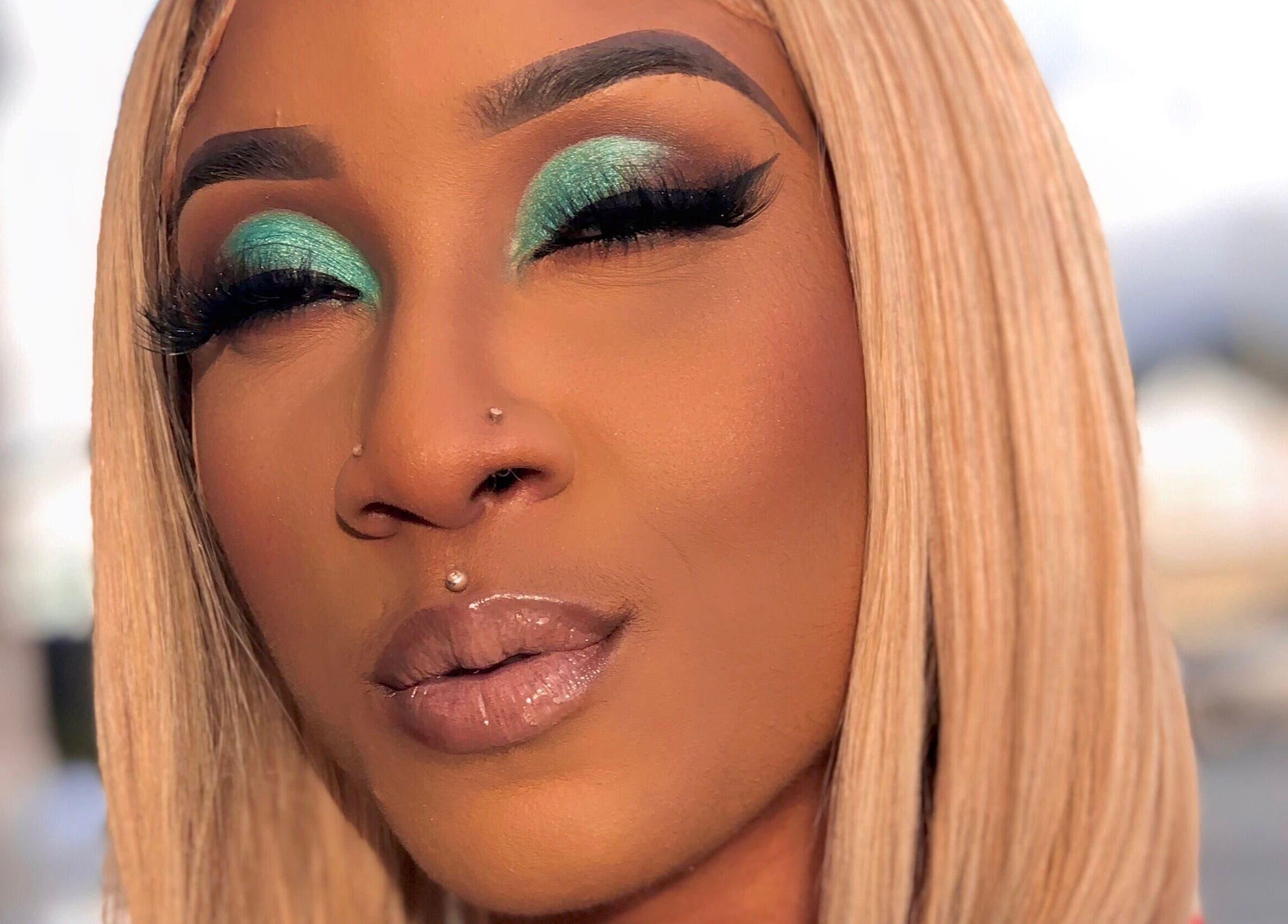 Close-up of shining makeup artistry at Avrils_Makeup_Artistry in Tunapuna/piarco Regional Corporation, TT.