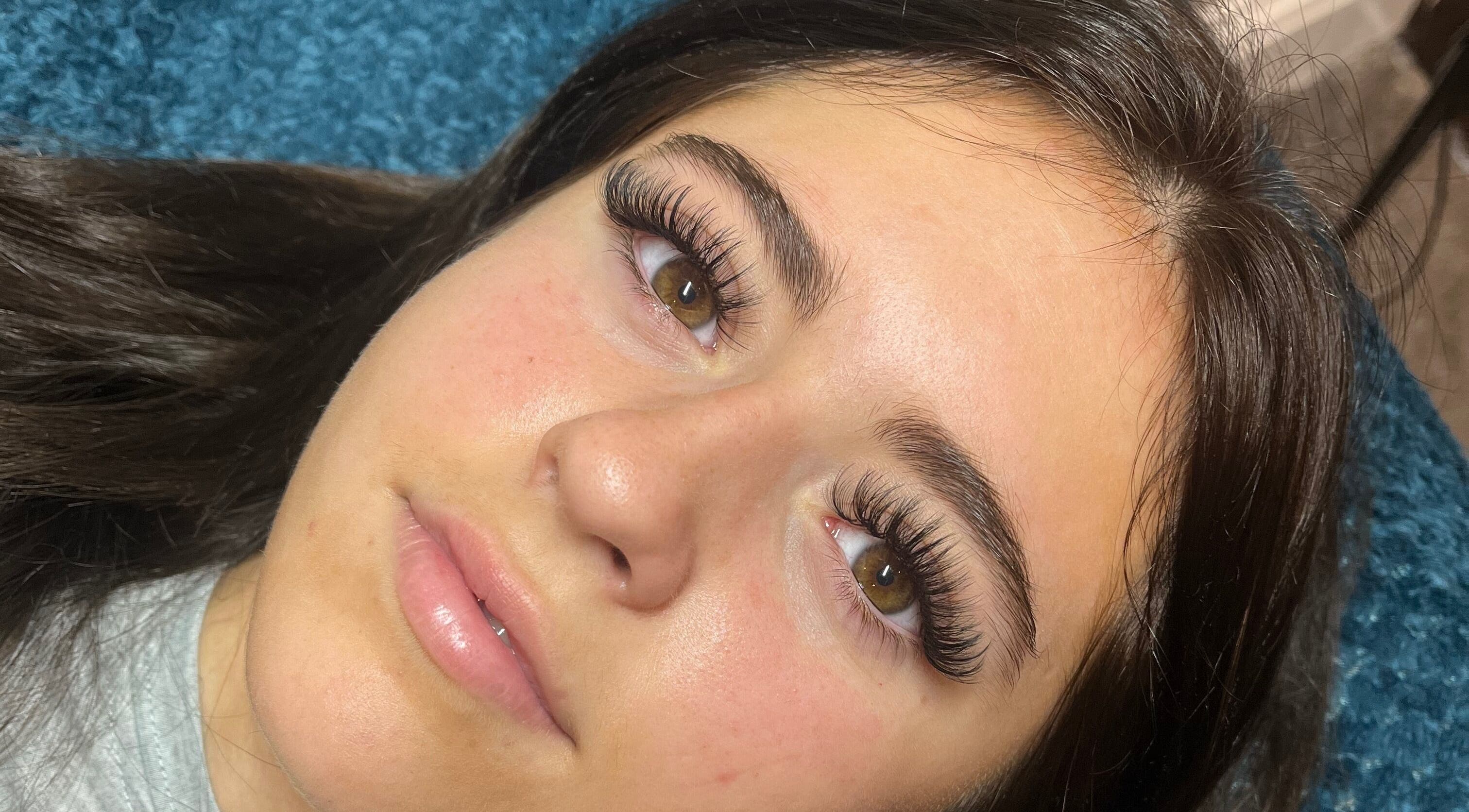 Client with elegant eyelash extensions at Lashes By Ashleigh, Dartford, England, GB.