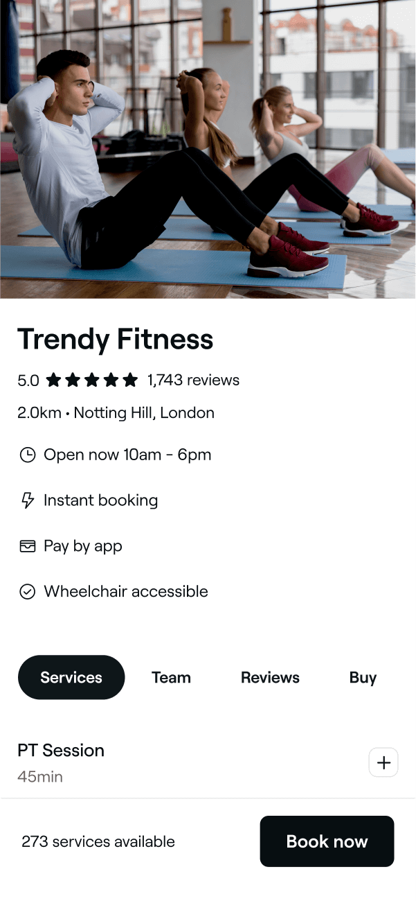 Industry Fitness Recovery Marketplace Fresha