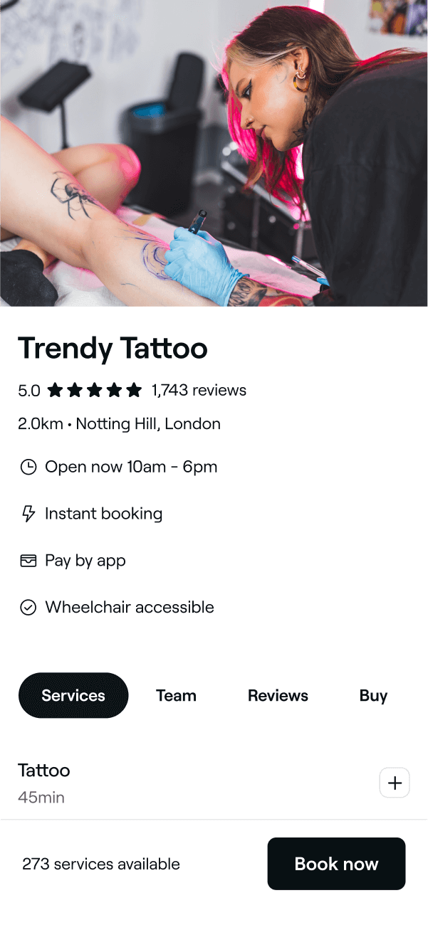 Industry Tattoo Marketplace Fresha