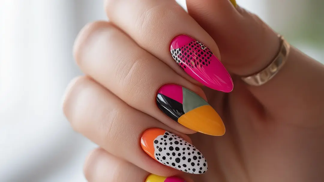 Close-up van vers gemanicuurde handen met roze nagellak